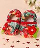 Coco Candy Floral Designed & Applique Detailed Booties - Red