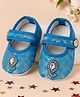 Coco Candy Stones Embellished Paisley Designed Velcro Closure  Booties - Blue