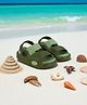Trump Colour Block Back Strap Sandals- Green