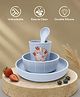 Mi Arcus 100% Silicone Peppa Pig Printed Dinner Set Including:- Plate, Bowl, Glass, Spoon- Purple