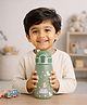 Mi Arcus Woodland Print BPA-Free Straw Water Bottle with Flip-Top Lid & Carry Handle 420 ml- Green