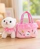 Mi Arcus Cute Plush Kitten Soft Toy with Carry Bag Set- Pink