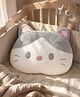 Mi Arcus Cute Cat Face Ultra Soft & Plush Cushion Pillow Grey & White