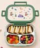 Mi Arcus Kids Stainless Steel 3-Compartment Bento Lunch Box with Spoon & Fork & Removable Tray & Handle