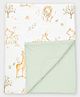 Mi Arcus Soft & Breathable All Over Jungle Theme Printed Quilted Baby Blanket- Cream & Green