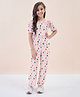 StyloBug Woven Cold Shoulder  Sleeves Polka Dots Printed Jumpsuit - Pink