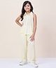 StyloBug Rayon Woven Sleeveless Solid Shirt & Pants Set   - Off White