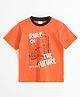 JusCubs Cotton Knit Half Sleeves Rule Of The Future Text Printed Tee - Orange