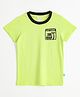 JusCubs Cotton Knit Half Sleeves Go Surf Text Printed Tee - Green