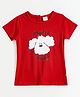 JusCubs Cotton Knit Half Sleeves Poodle Baby Text & Dog Printed Tee - Red