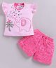 MELONI Knitted Knit Half Sleeves Polka Dots Printed & Kitten Applique Detailed Dress - Pink