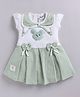 MELONI Knitted Knit Half Sleeves Mouse Applique Detailed Dress -  Green