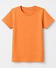 Babyhug 100% Cotton Knit Half Sleeves Solid T-Shirt - Orange