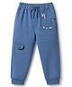 Mini Taurus Looper Knit Full Length Animal Print Pajamas With Pocket - Blue