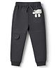 Mini Taurus Knit Full Length Solid Pajamas With Animal Patch - Grey