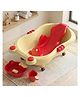 StarAndDaisy Baby Bath Tub for 0 to 5 Years with Bathing Accessories Tray and Mug Baby Bather for 0 to 2 Years BPA Free Baby Bath Tub for Kids 0 to 3 Years 4 Leg Support Cream Red Wheels