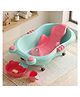StarAndDaisy Baby Bath Tub for 0 to 5 Years with Bathing Accessories Tray and Mug Baby Bather for 0 to 2 Years BPA Free Baby Bath Tub for Kids 0 to 3 Years 4 Leg Support  Blue Pink Wheels