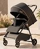 StarAndDaisy Foldable Stroller for Baby 0 to 3 Years Infant and Toddler Travel Pram with Adjustable Canopy Footrest Lockable Wheels Multi Level Recline Storage Basket 5 Point Safety Belt Black