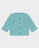 Mi Arcus 100% Cotton Knit Full Sleeves Solid Cardigan - Blue