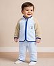 Mi Arcus Knit Solid Full Sleeves Sweatshirt & Jogger Set - Light Blue