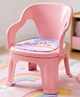 HAPPY BEAR Kids Study Chair with Backrest & Soft Printed Cushion Comfortable Lightweight & Durable Plastic Chair for Children Ideal for Study, Dining Play & Fun Ages 2 6 Years Pink