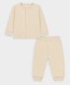 Mi Arcus Knit Full Sleeves Solid Tee & Pajama Set - Beige