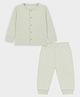 Mi Arcus Knit Full Sleeves Solid Tee & Pajama Set - Green