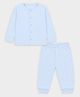 Mi Arcus Knit Full Sleeves Solid Tee & Pajama Set - Blue