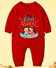 The Peppy Tend 100% Cotton Knit Raksha Bandhan Theme Full Sleeves My First Rakhi Text Printed Romper - Red