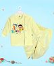 The Peppy Tend 100% Cotton Woven Raksha Bandhan Theme Full Sleeves My 1st Rakhi Text Printed Kurta & Dhoti Set - Yellow