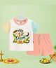 The Peppy Tend 100% Cotton Knit Onam Theme Full Sleeves My 1st Onam Text Printed Tee & Shorts Set - Multi Colour