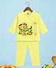 The Peppy Tend 100% Cotton Knit Onam Theme Full Sleeves My First Onam Text Printed Kurta & Pyjama Set - Yellow
