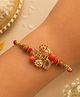 Little Tresses  Veera Beads and Thread Rakhi - Red & Golden