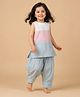BYB Premium Chanderi Woven Sleeveless Pearl Detailed Floral Designed Kurti & Salwar Set - Col Baby Pink
