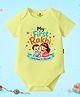 The Peppy Tend 100% Cotton Knit Raksha Bandhan Theme  Half Sleeves My First Rakhi Text Printed Onesie - Yellow