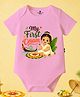 The Peppy Tend 100% Cotton Knit Onam Theme Half Sleeves My First Onam Text Printed Onesie - Pink