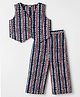 The Magic Wand Cotton Woven Sleeveless Printed Top and Pant Co-ords Set - Navy Blue