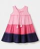 The Magic Wand Woven Tiered Dress with Sleeveless and Tie and Dye Print in Pink
