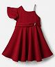 The Magic Wand Solid One Shoulder Party Dress - Red