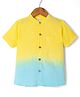 The Magic Wand Half Sleeves Woven Shirt with Tie & Dye Effect - Yellow
