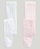Mothercare Cotton Blend Knit Elasticated Tights Pack Of 2 - White & Light Pink