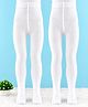 Mothercare Cotton Knit Full Length Stretchable Tights Pack of 2 - Cream