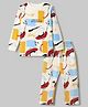 Lazy Bones Cotton Sinker Knit Full Sleeves T-Shirt and Pants Set with Abstract Print - Mustard