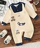 Mark & Mia Cotton Mix Full Sleeves Winter Wear Romper With Patch - Beige