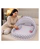 Babytoons Baby Mosquito Net Bed Set with Mattress Pillow and Bolsters 0-12 Months - Grey