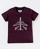 Nite Flite Cotton Knit Half Sleeves Aeroplane Printed Tee - Brown