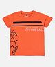Nite Flite Cotton Knit Half Sleeves Cricketer Printed Tee - Orange