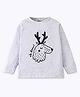 Nite Flite Cotton Knit Full Sleeves Deer Printed Tee - Grey
