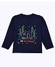 Nite Flite Cotton Knit Half Sleeves BRB Busy Exploring Text  Printed Tee - Blue