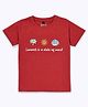 Nite Flite Cotton Knit Half Sleeves Palm Tree & Sun Printed Tee - Red